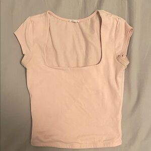 Garage Light Pink Square Neck Tee